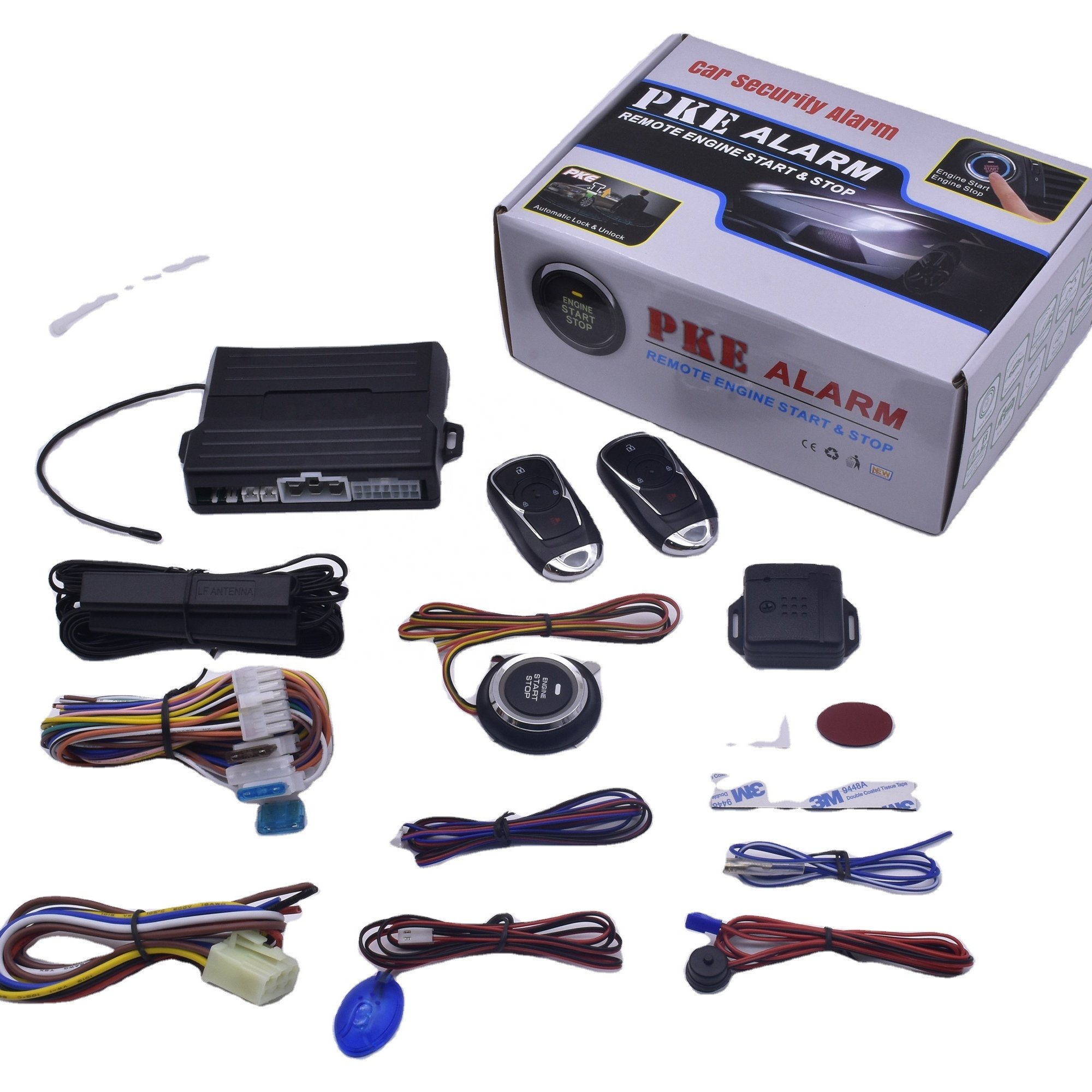 Universal Car Alarm System PKE Keyless Entry Systems Push One-Button Start System Remote Starter Stop Remote Auto Lock Unlock